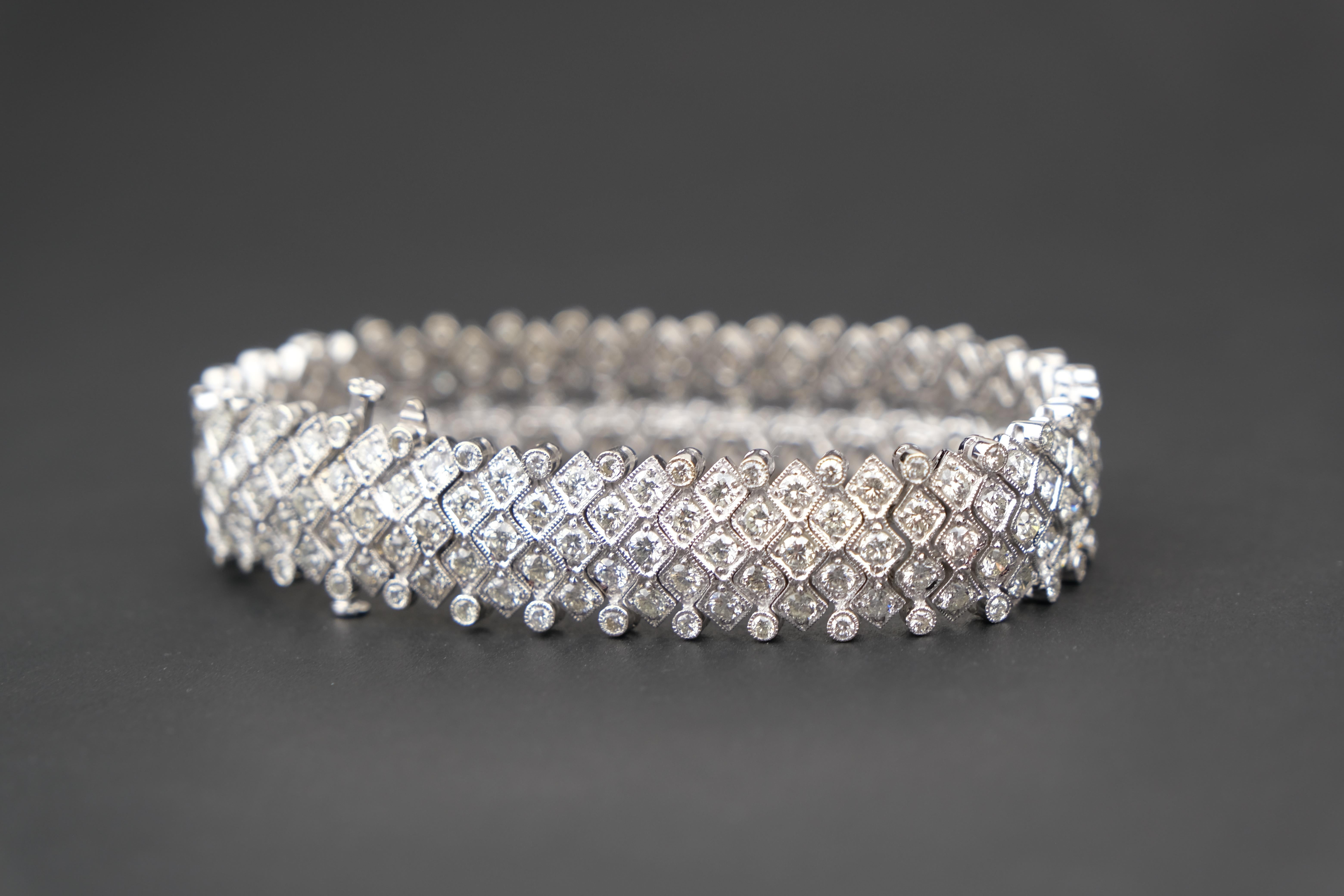 multi row diamond bracelet