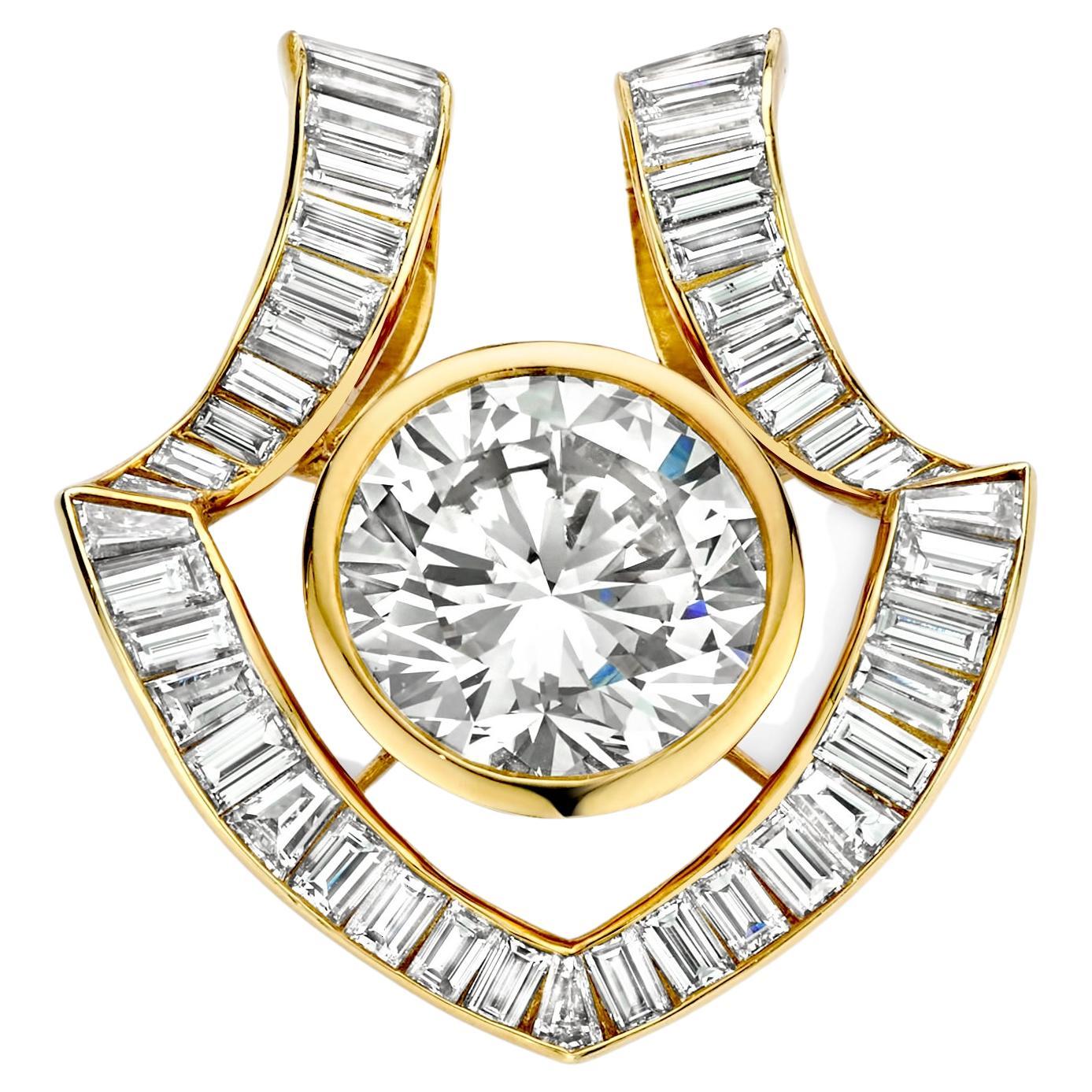 18k Adler Genève 13-14ct Brilliant Cut Diamond, 5ct Baguette Estate Sultan Oman In Excellent Condition For Sale In Antwerp, BE