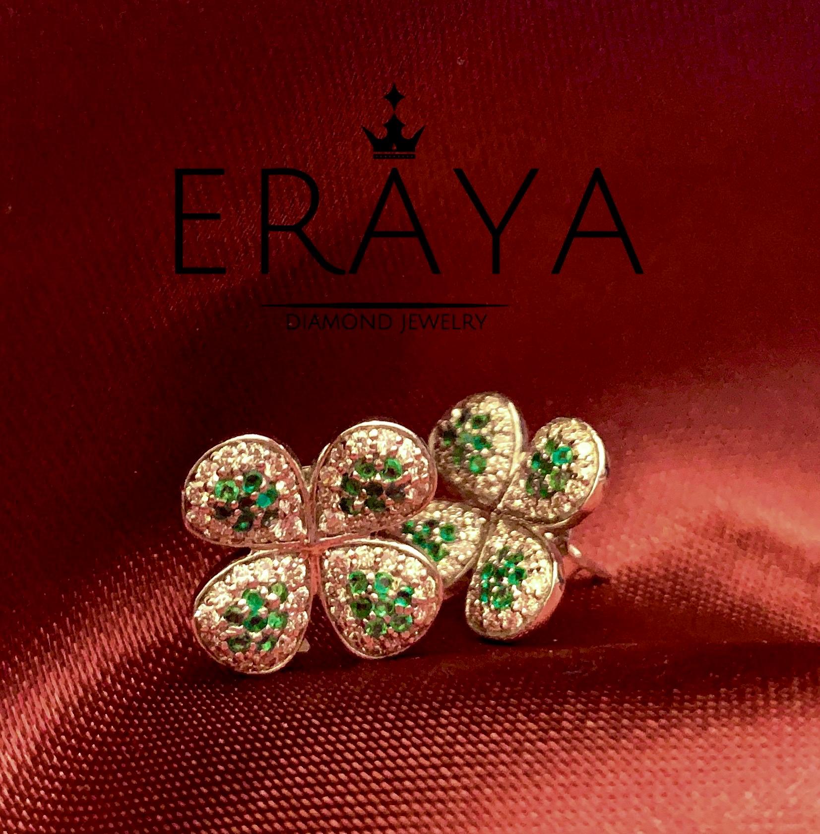 A beautiful one of a kind emerald and diamond earring set for the beautiful you. 