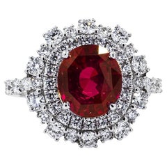18K AGL Certified 3.55ct Ruby Ring