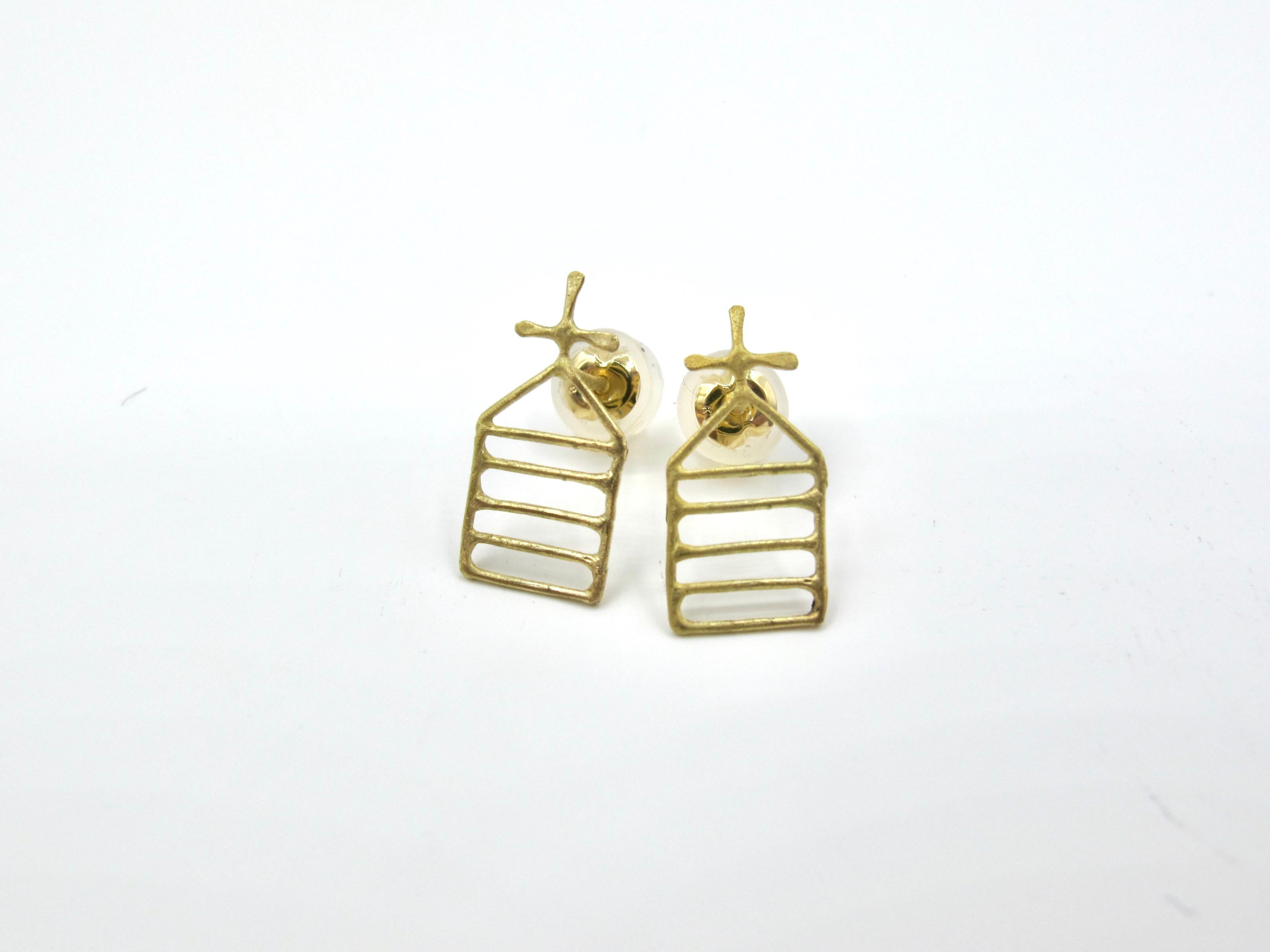 Artist 18k Alchemical Stud Earring Salt For Sale