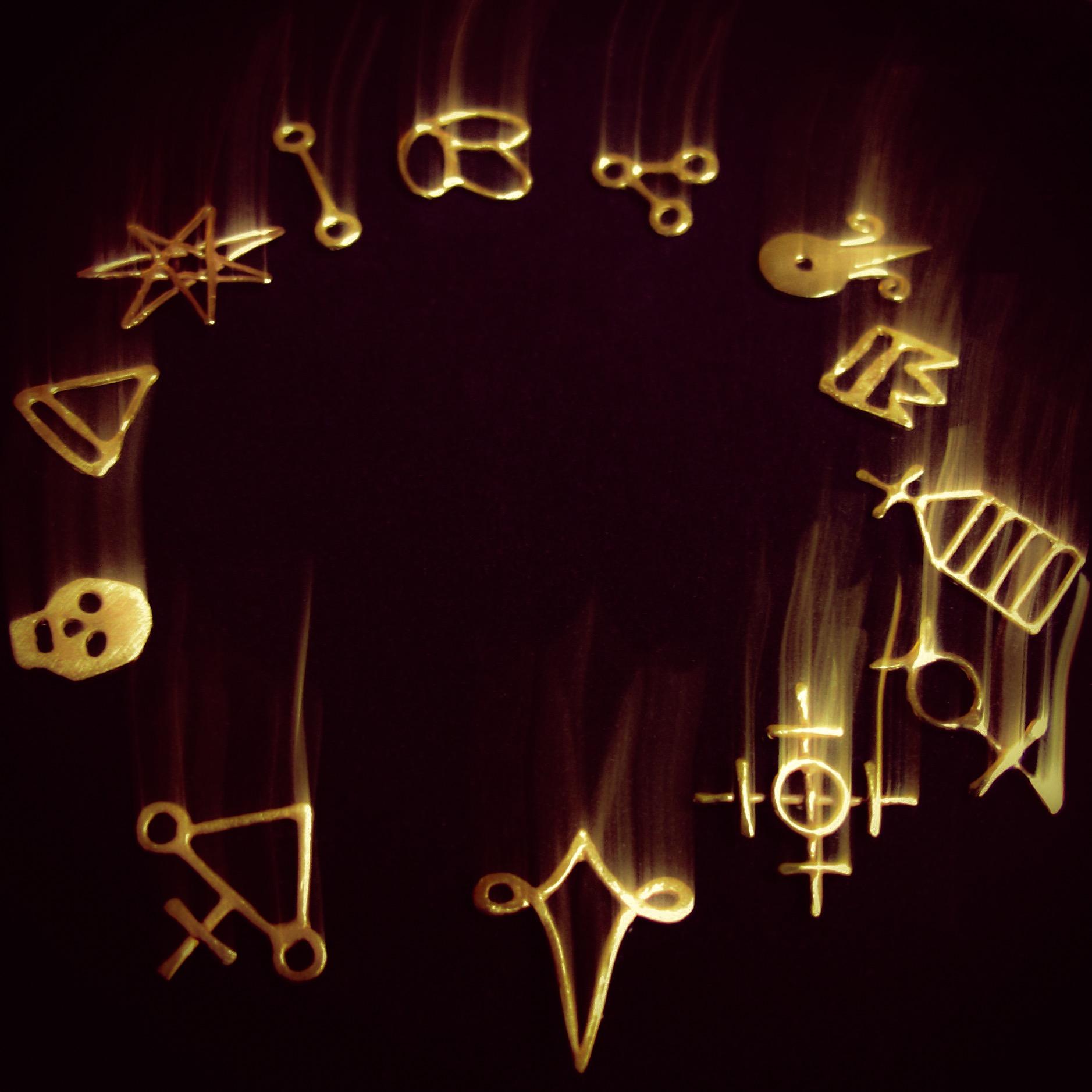 Women's or Men's 18k Alchemical Stud Earring Sulfur For Sale