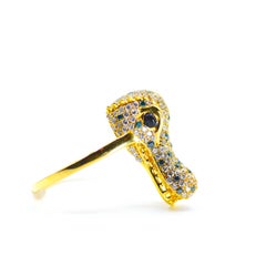 18 Karat Alligator Diamond Statement Ring