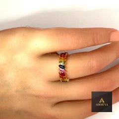 Celestial Spectrum 18K Yellow Gold Rainbow Gemstone Ring