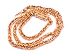 18 Karat Anchor Link Impressed Stars Gold Chain, circa 1870