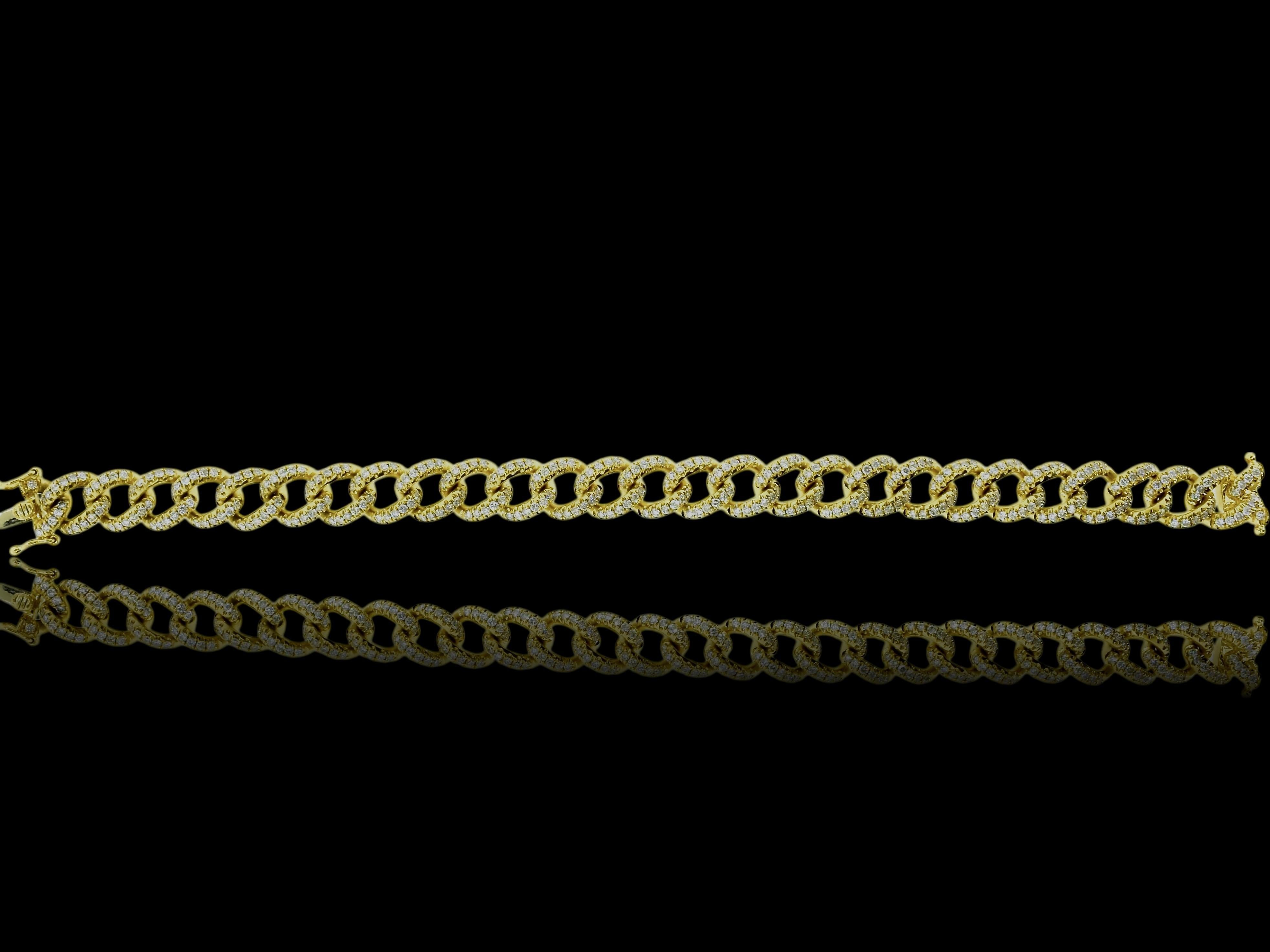 Contemporain Bracelet contemporain à maillons Naples en 18K et diamants par Anita Ko. en vente