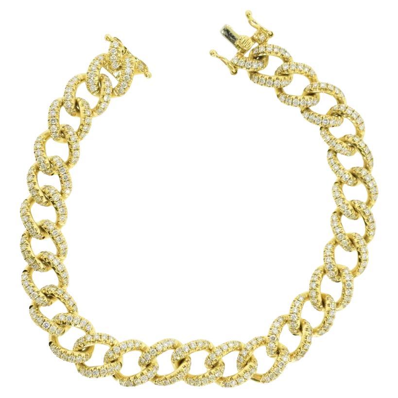 Taille brillant Bracelet contemporain à maillons Naples en 18K et diamants par Anita Ko. en vente