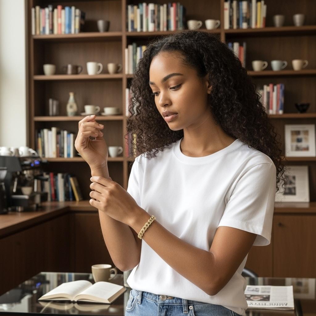 Bracelet contemporain à maillons Naples en 18K et diamants par Anita Ko. Excellent état - En vente à Aspen, CO