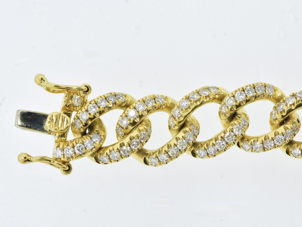 Bracelet contemporain à maillons Naples en 18K et diamants par Anita Ko. Unisexe en vente