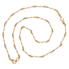 18K and Enamel Bamboo Link Chain Convertible Necklace/Bracelet Set, circa 2000s