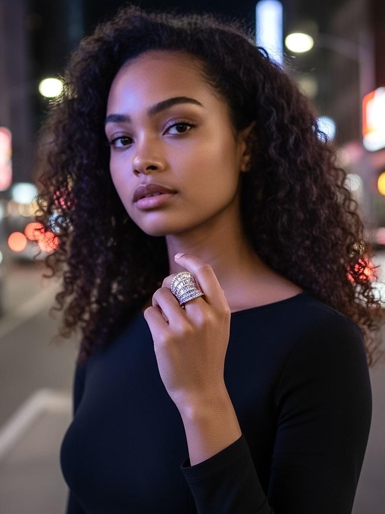 Modern 18K and Exactly 6.53 cts. of White Diamond in this Large and Impressive Ring. For Sale