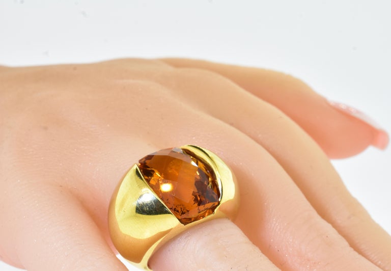 18K Yellow. gold and Fancy Cut Madeira Citrine Large and Bold Ring, by Aqua For Sale 2