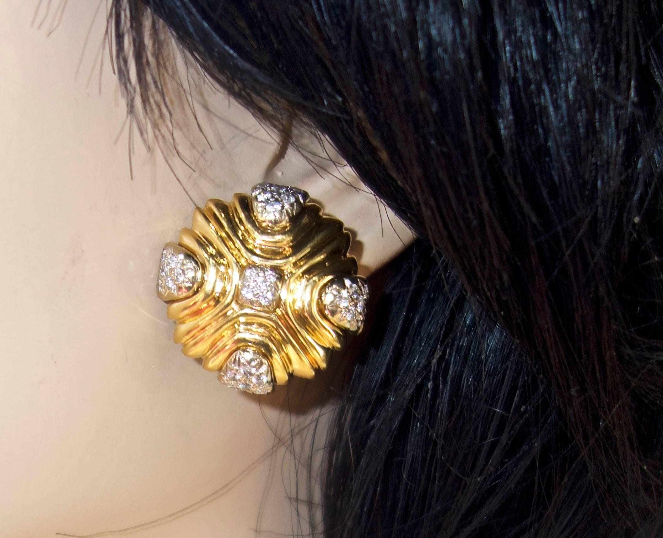 Special Order - Big Key Single Earring in 18-karat Gold with Diamonds