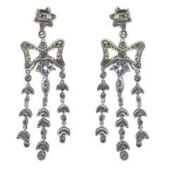18k and Silver Diamond Earrings