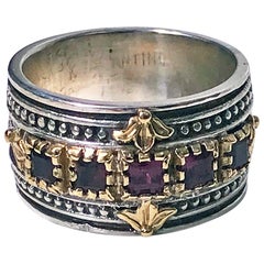 Used 18 Karat and Sterling Rhodolite Ring