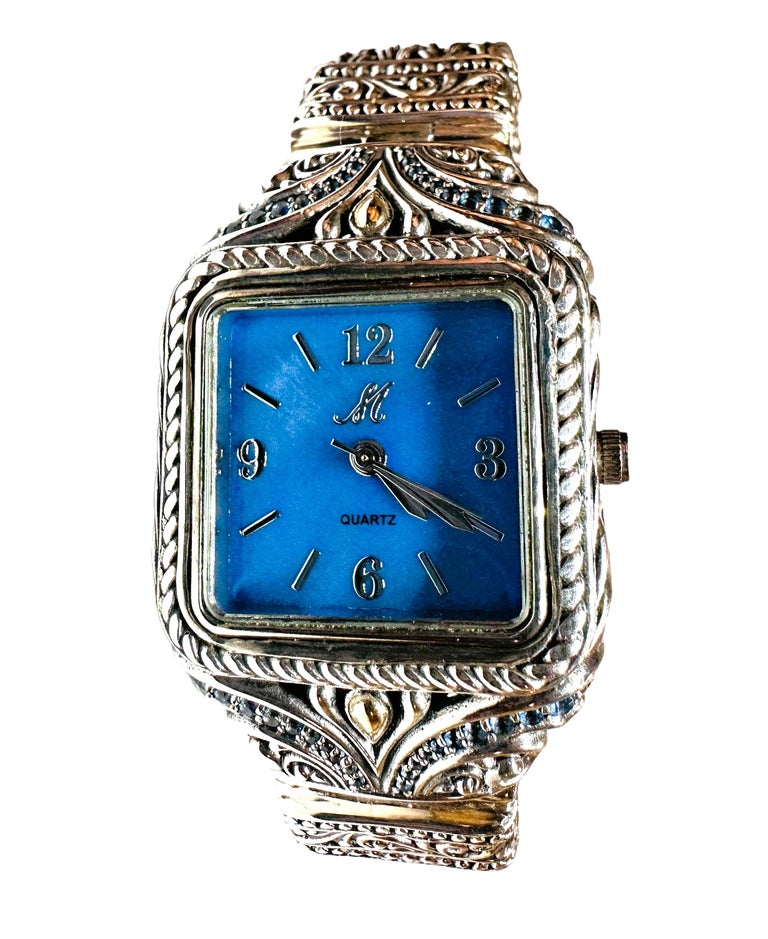 18k and Sterling Silver Topaz MOP Robert Manse of Bali Quartz