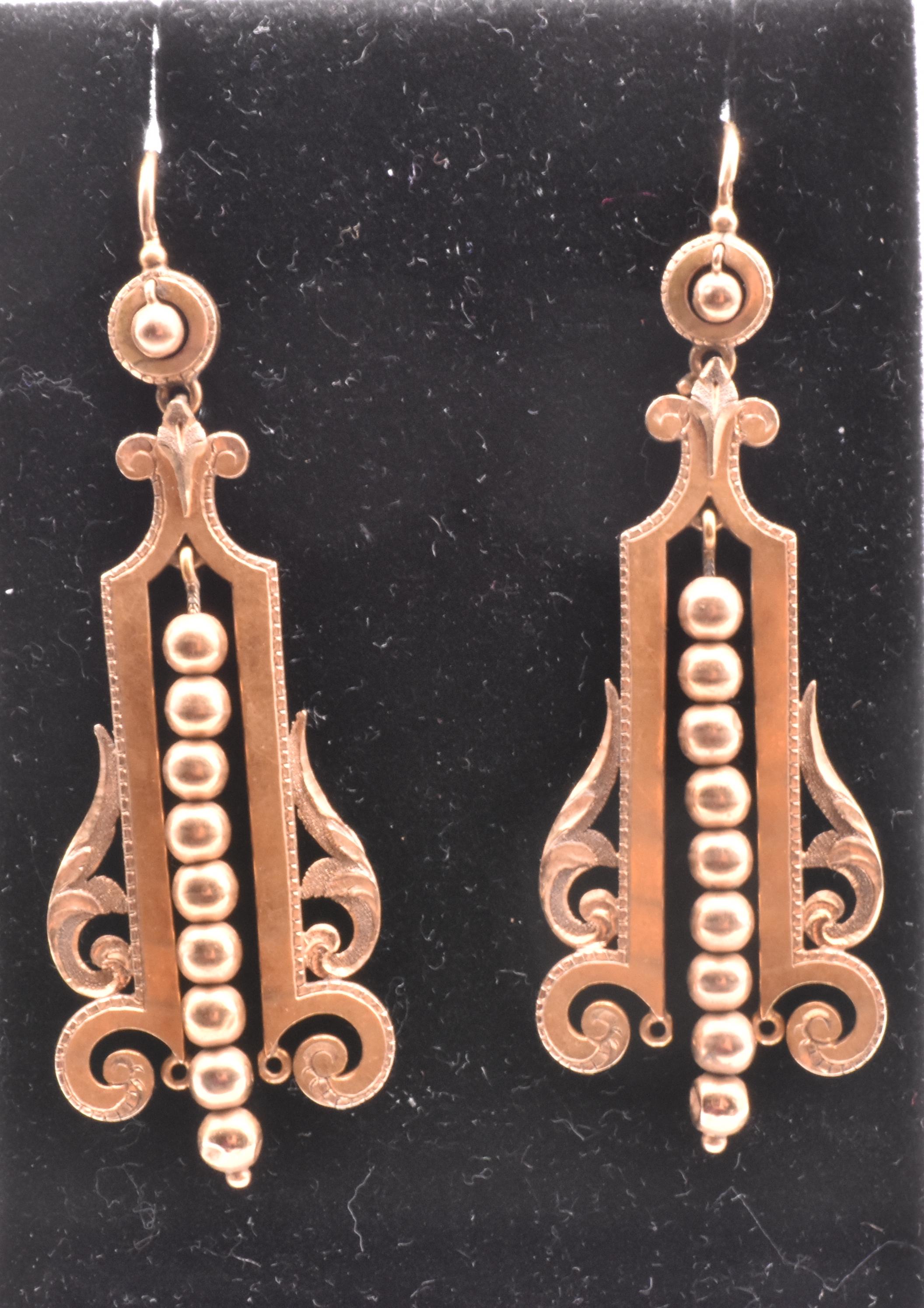 18 Karat Antique Egyptian Revival Gold Earrings In Good Condition In Baltimore, MD