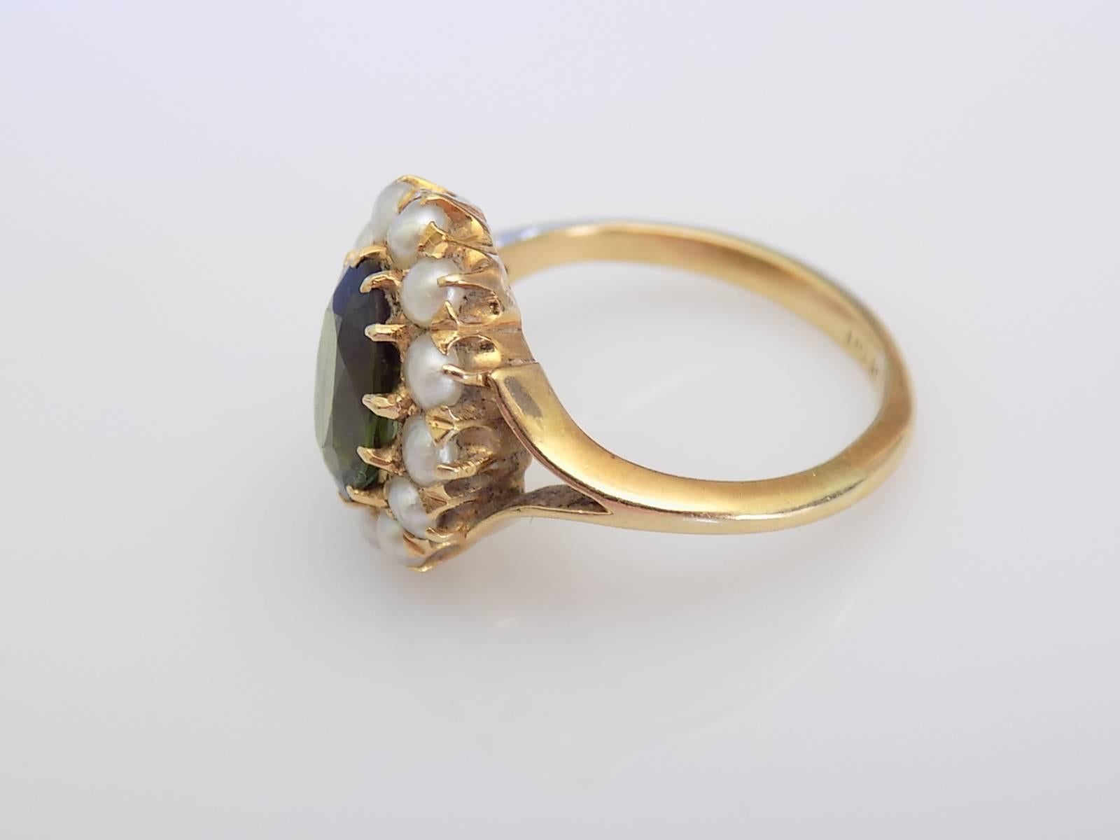 antique green tourmaline ring