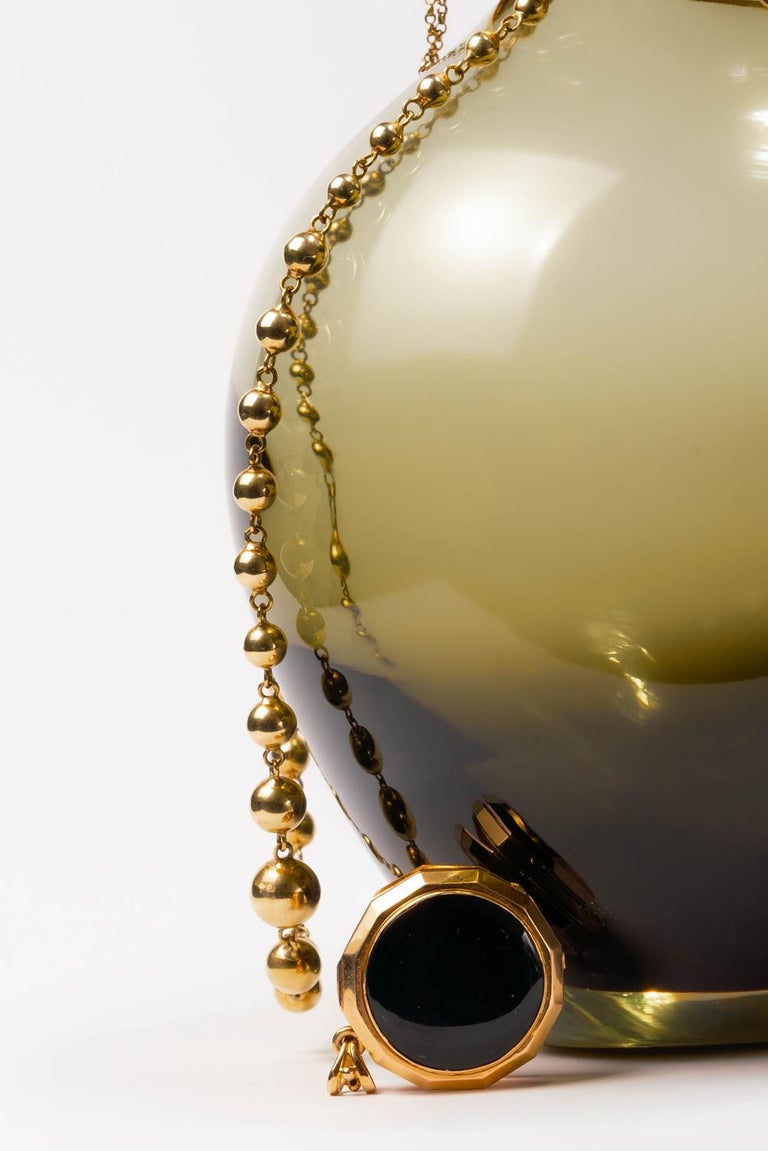 18K Antique Victorian Onyx Mourning Locket, Remontoir Watch Gold Bird Locket For Sale 10