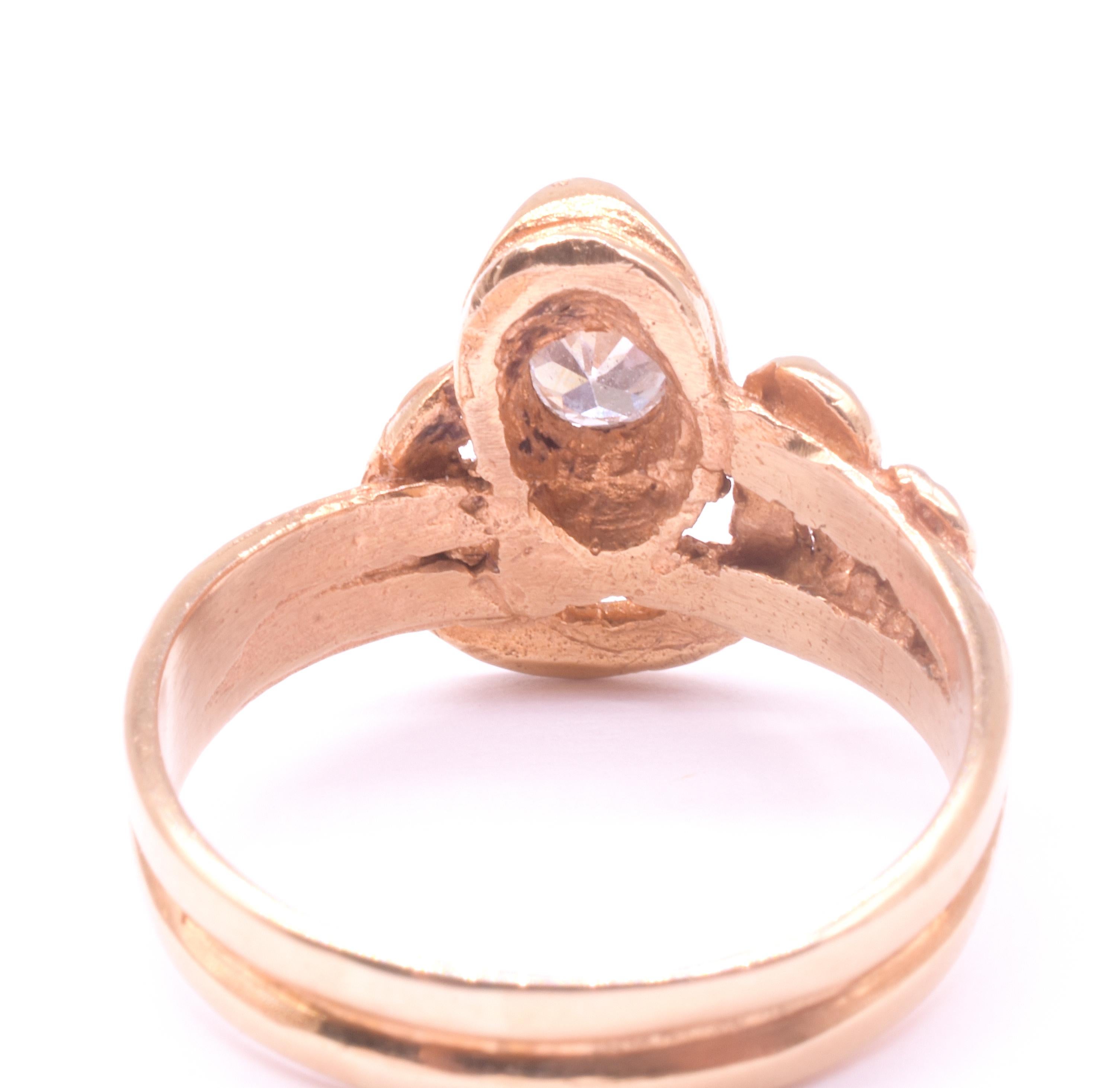 Anillo Victoriano Antiguo de Serpiente de 18K con Cabeza de Diamante y Detalles Tallados en venta 6