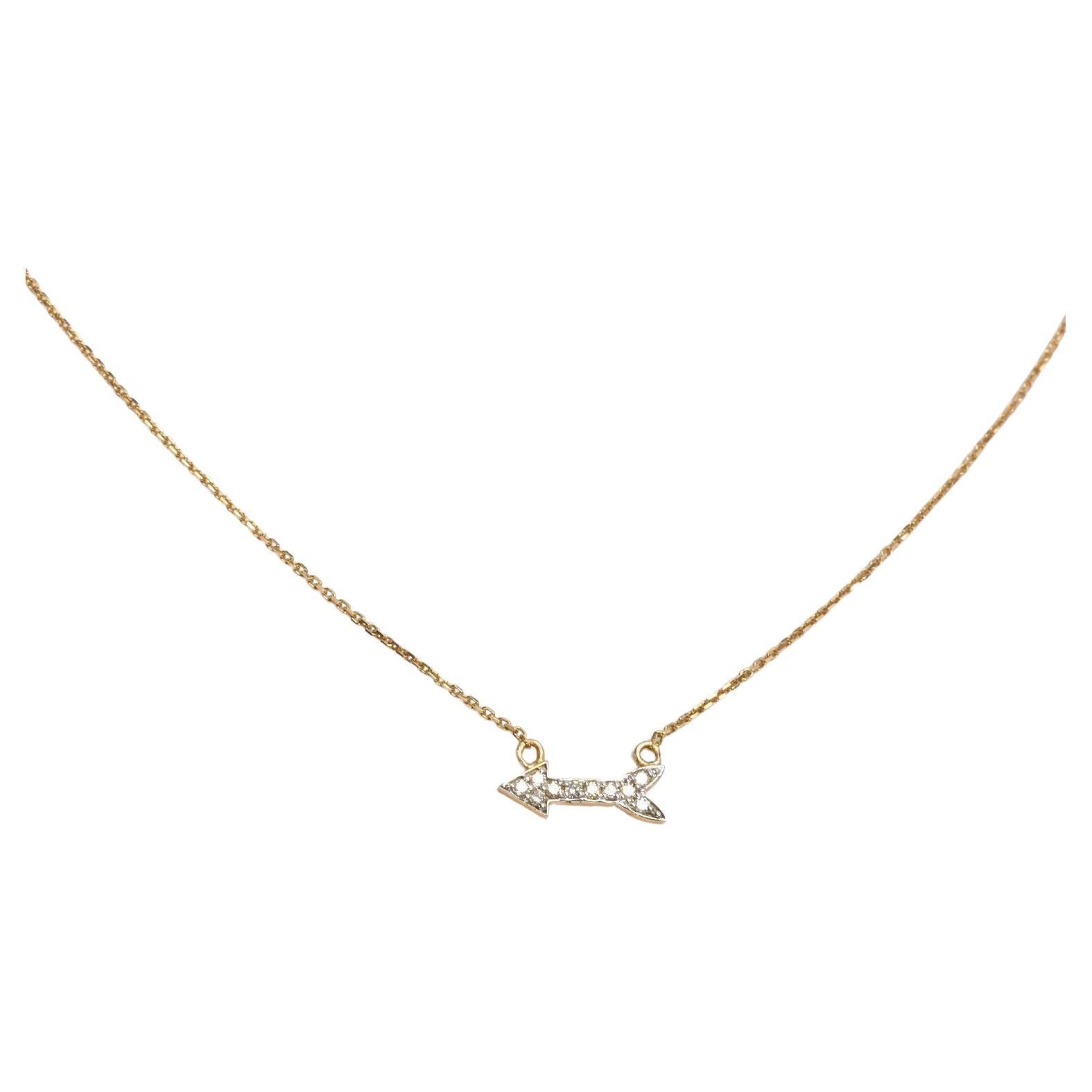 Rose Gold or Silver Plated 18K Gold engraved Romantic Love Arrow Necklace