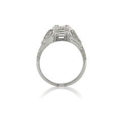 18K Art Deco .41ct Diamond Filigree Ring with GIA Report