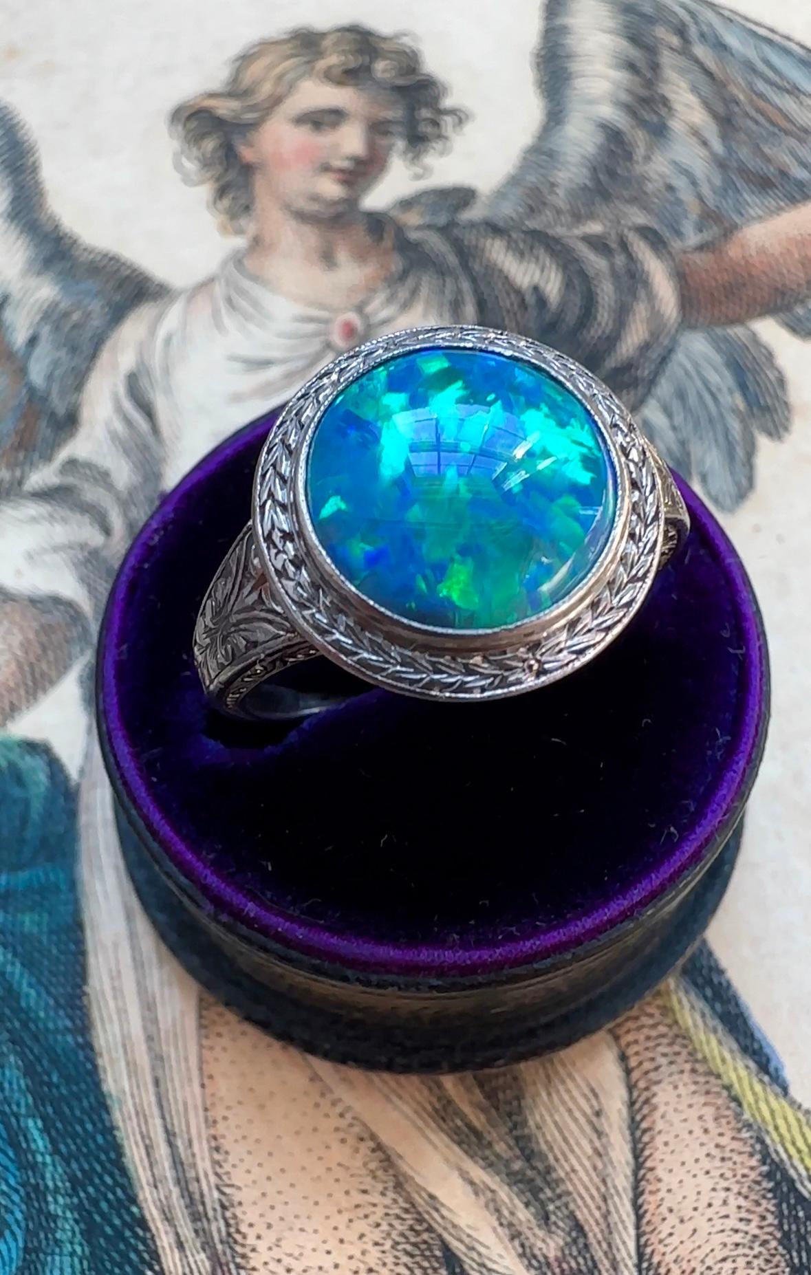 black opal mens ring for sale