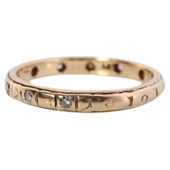 18k Art Deco Blossom Flower Engraved Design with diamonds Band. Flower Blossom
