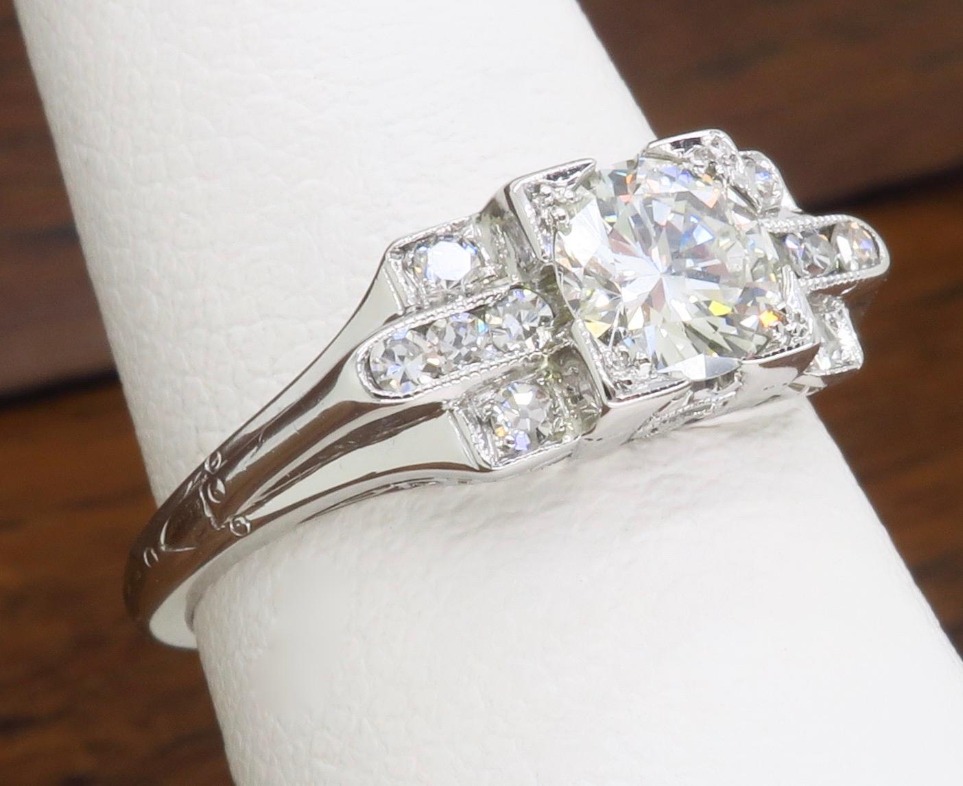 18K Art Deco Diamond Ring 5