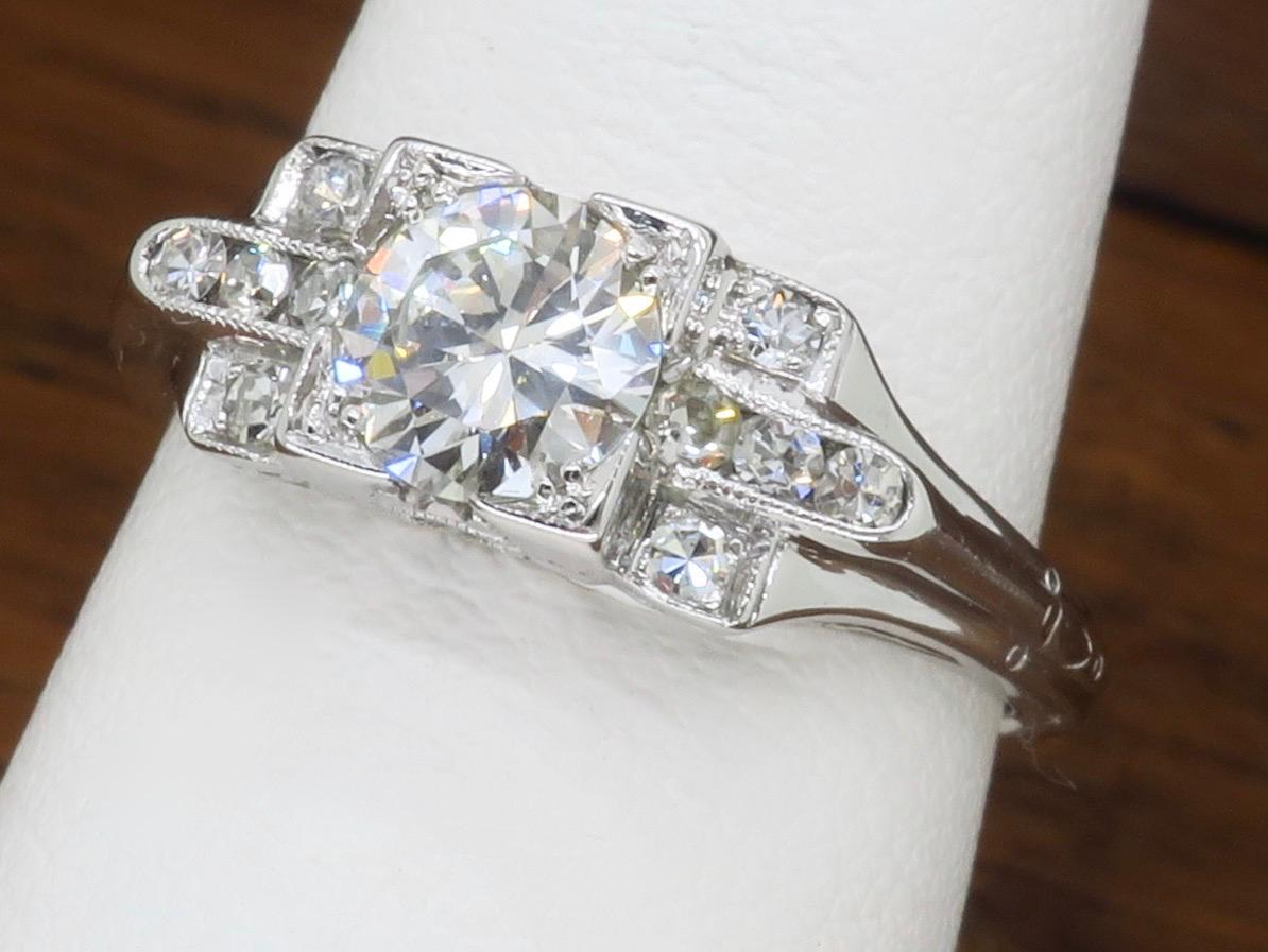 18K Art Deco Diamond Ring 6