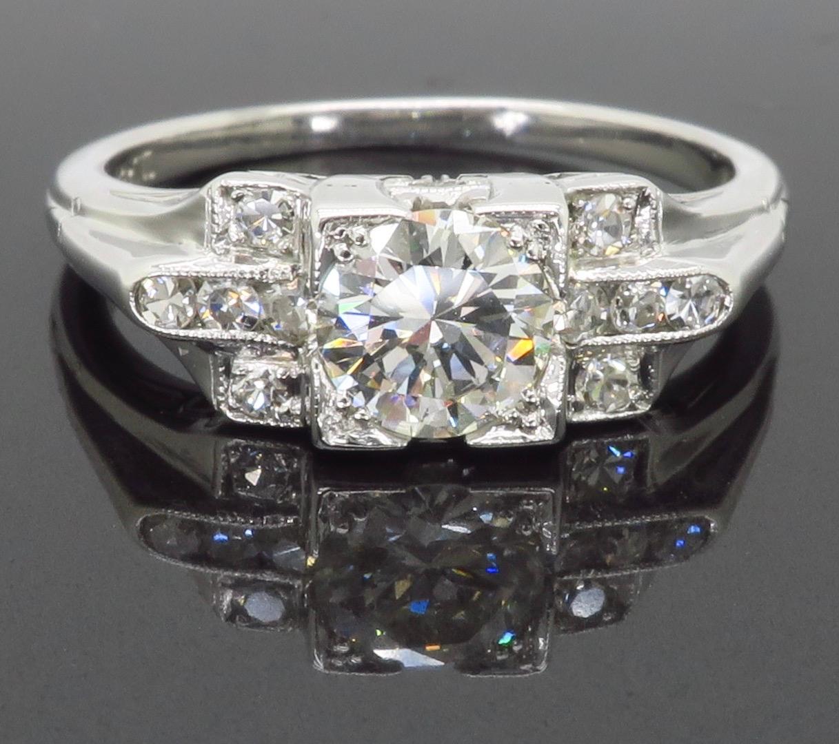 18K Art Deco Diamond Ring 7