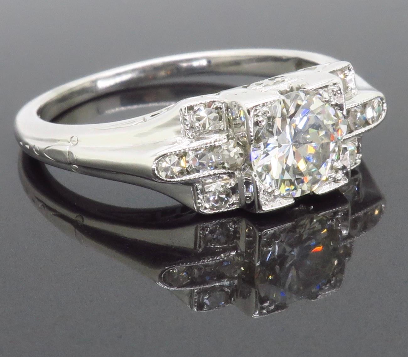 18K Art Deco Diamond Ring 8