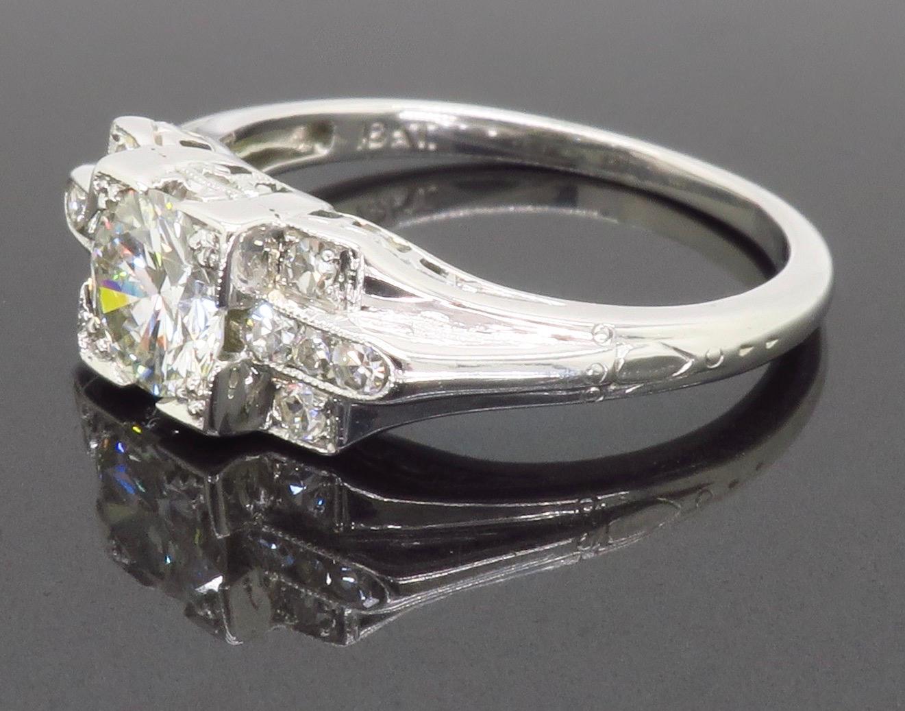 18K Art Deco Diamond Ring 10