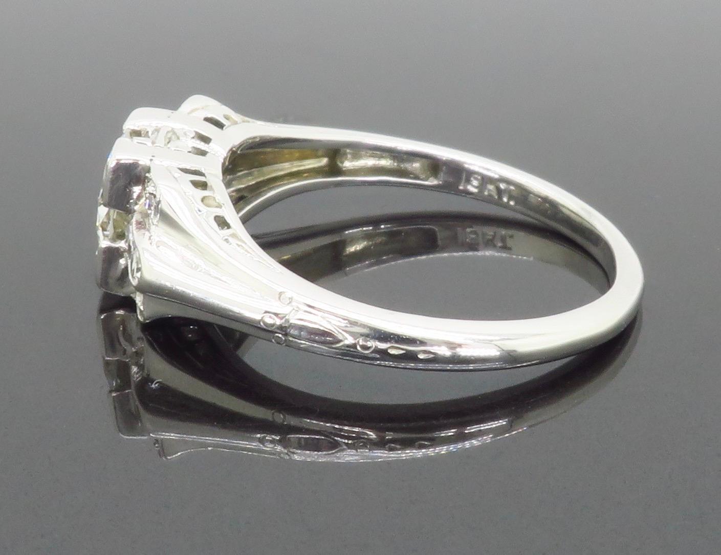 18K Art Deco Diamond Ring 11