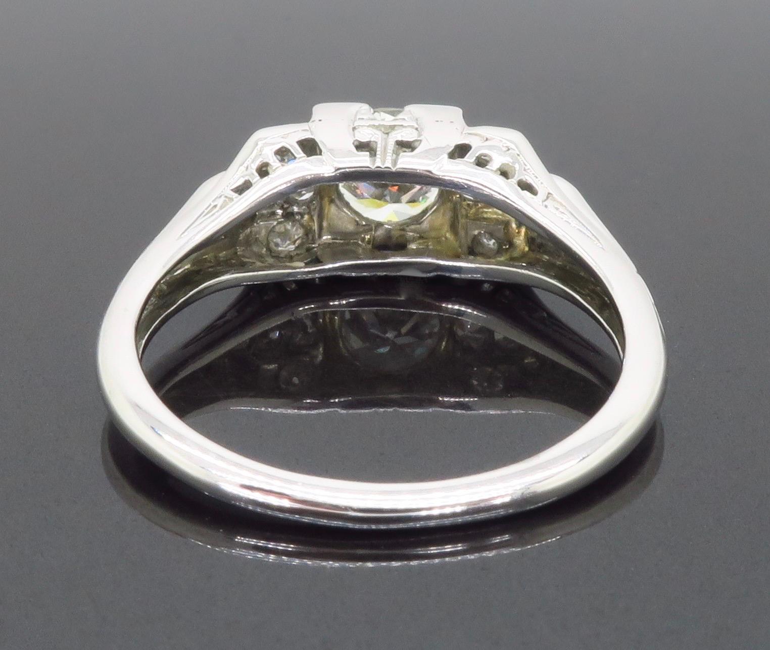 18K Art Deco Diamond Ring 12