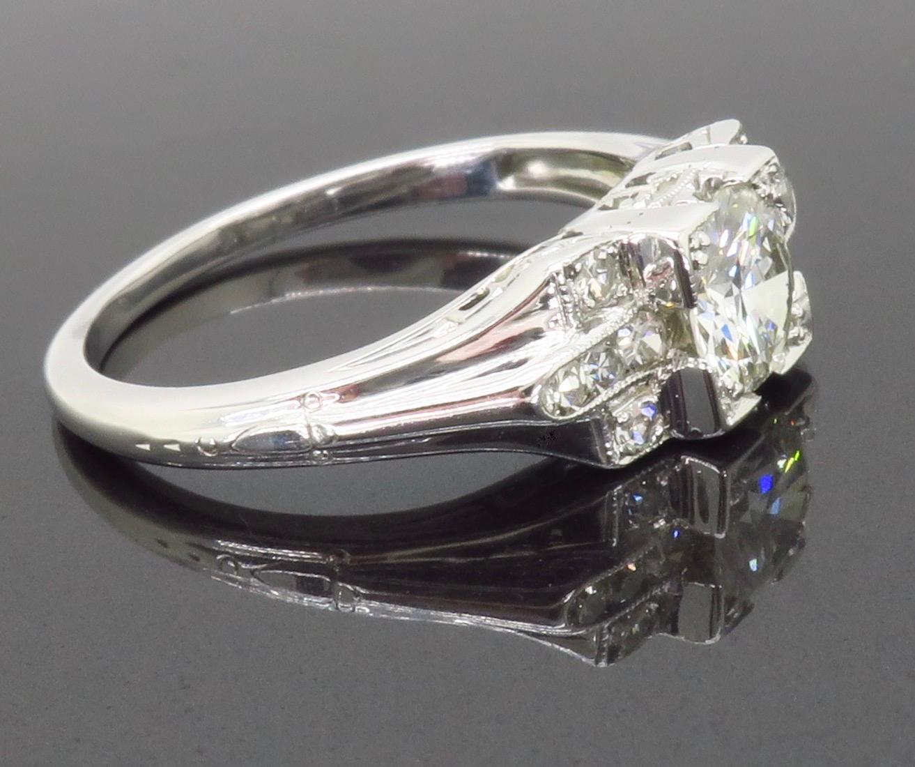 18K Art Deco Diamond Ring 13