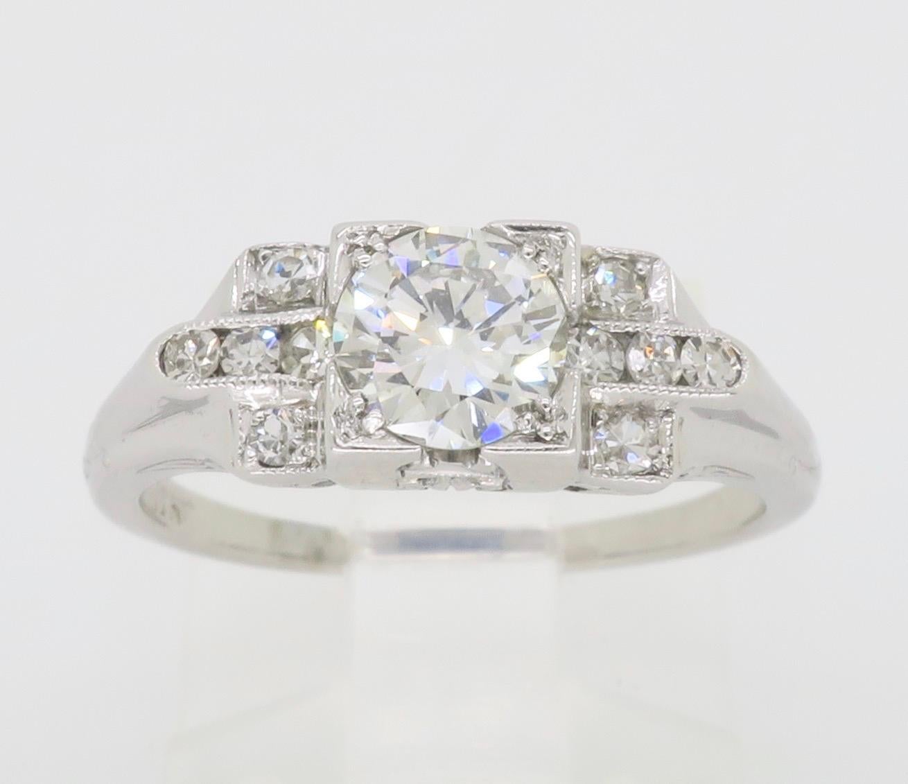 18K Art Deco Diamond Ring In Excellent Condition In Webster, NY