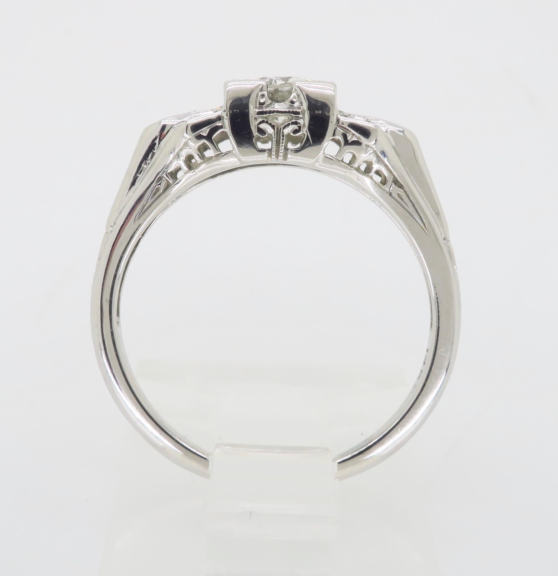 18K Art Deco Diamond Ring 2