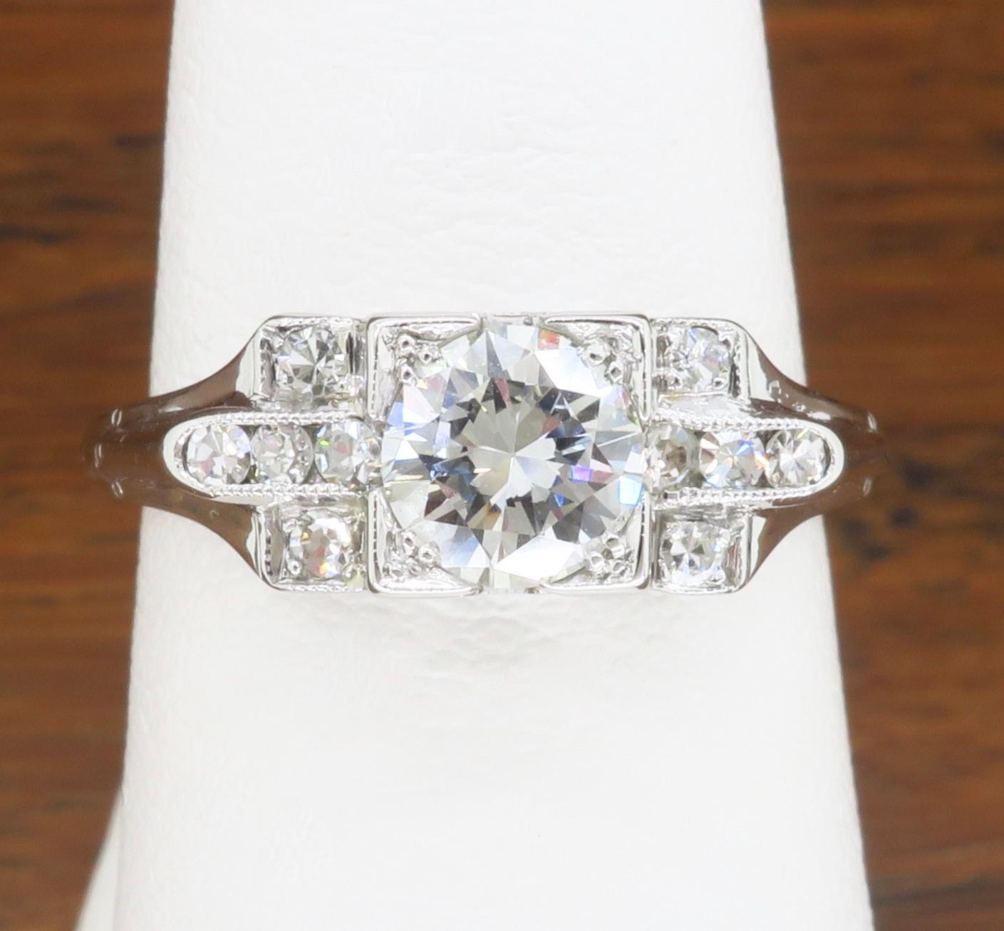 18K Art Deco Diamond Ring 4