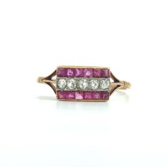 18k Art Deco Ruby & Diamond Ring