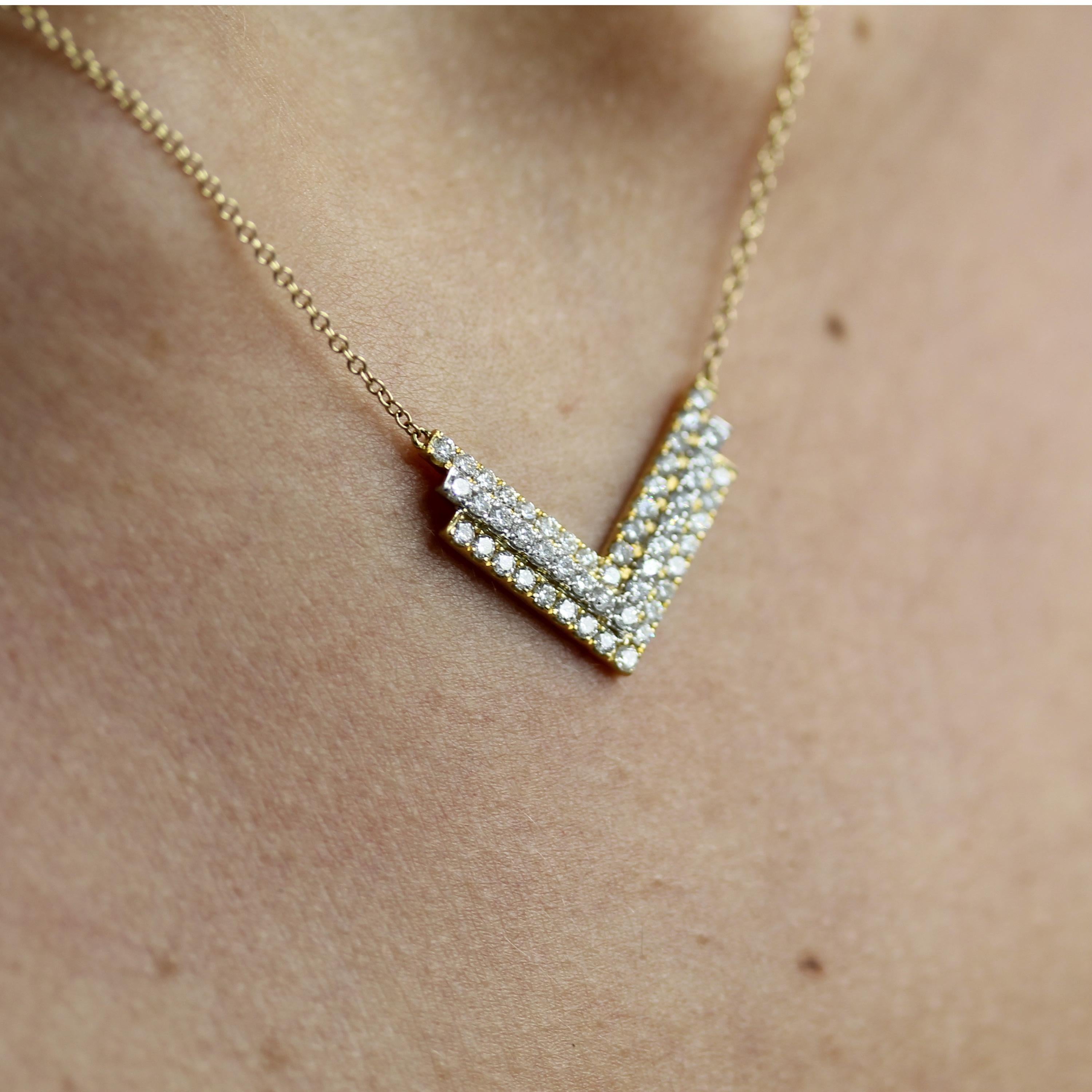 diamond chevron necklace