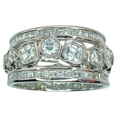 18k Asscher Cut Diamond Band Ring