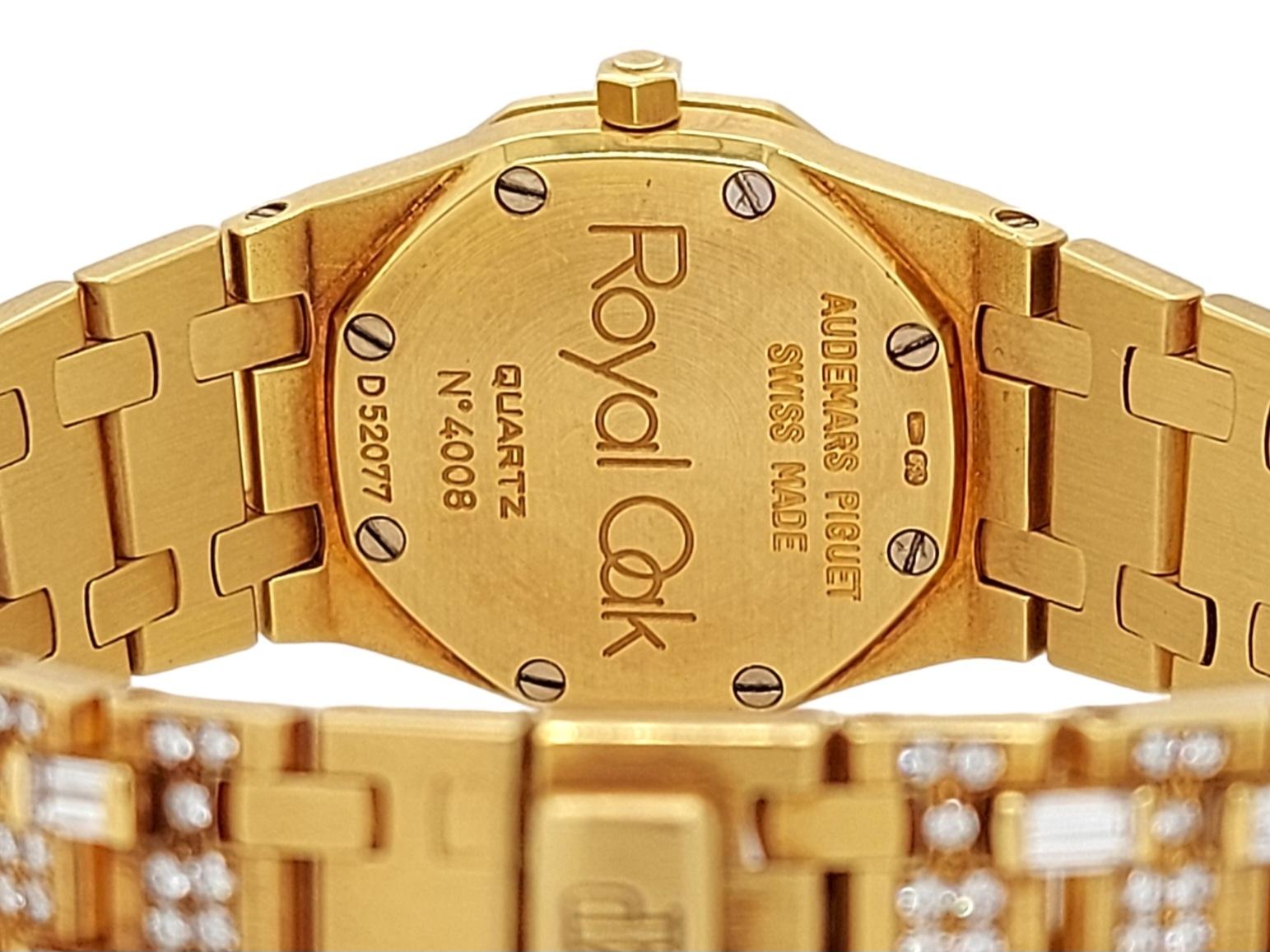 18k Audemars Piguet Royal Oak Full Factory Diamonds Wrist Watch  For Sale 1