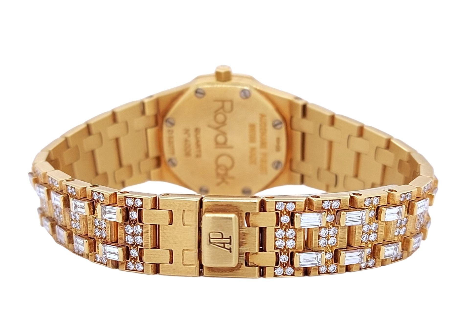 18k Audemars Piguet Royal Oak Full Factory Diamonds Wrist Watch  For Sale 2