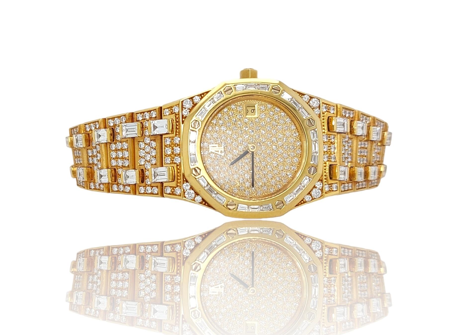 18k Audemars Piguet Royal Oak Full Factory Diamant-Armbanduhr  (Kunsthandwerker*in) im Angebot