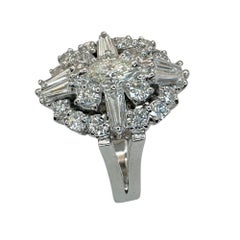 18k Baguette and Marquise Cut Diamond Ring