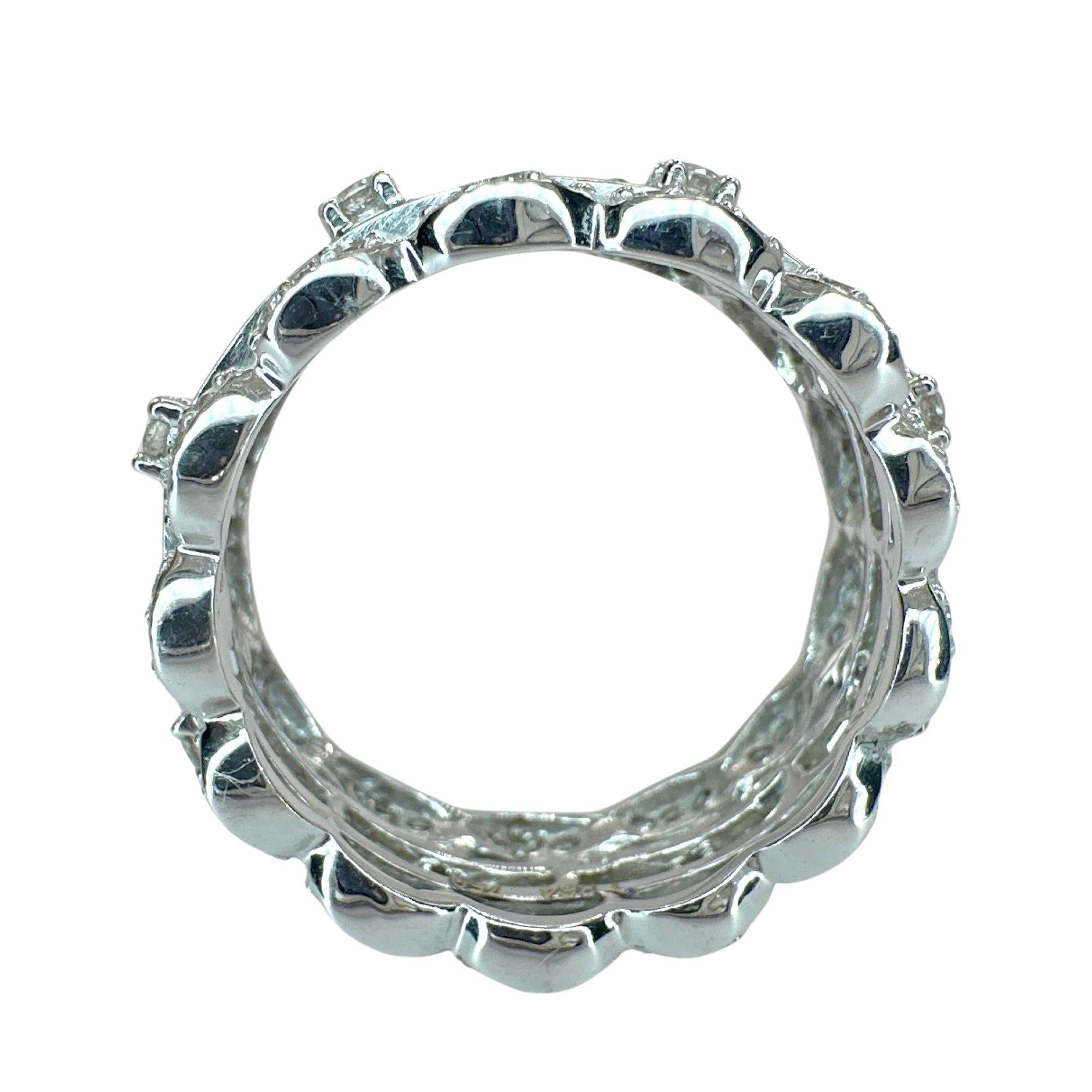 18k Baguetteschliff Diamantband RIng Damen im Angebot