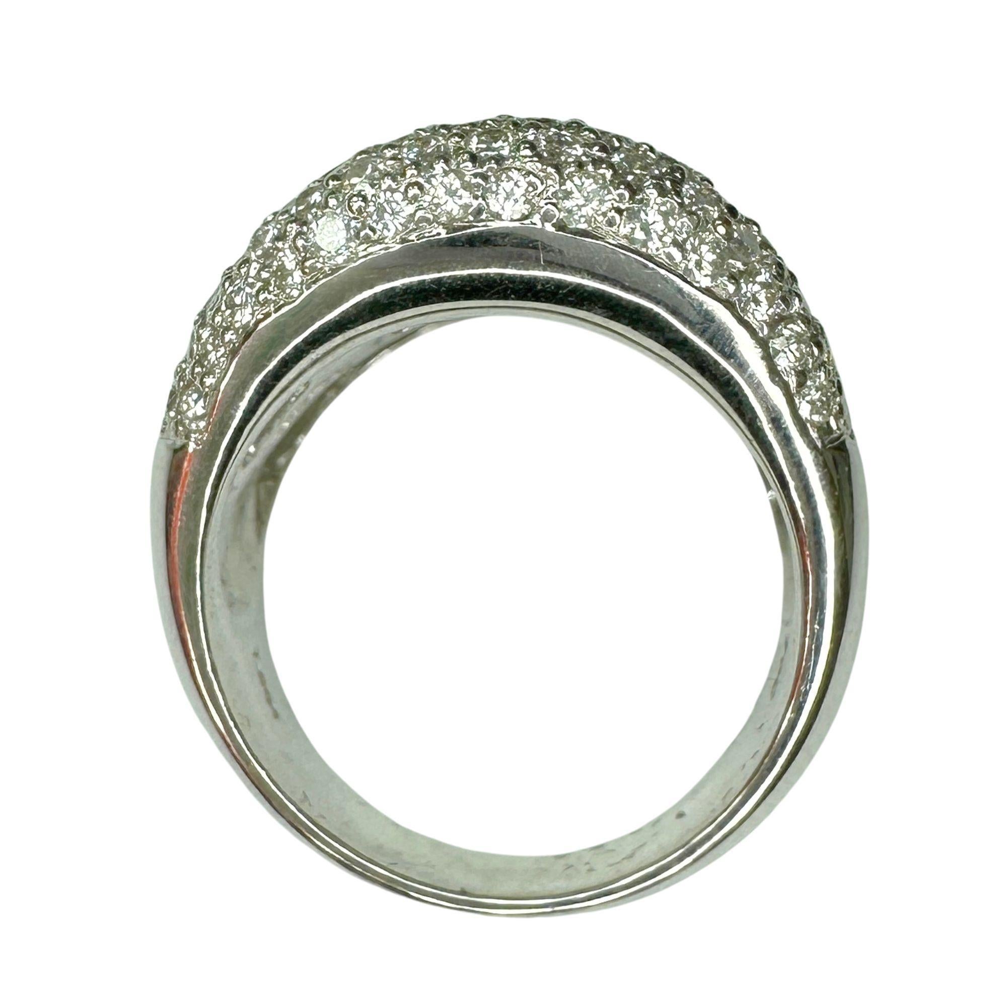 18k Baguetteschliff Diamant Breite Band Ring im Angebot 2