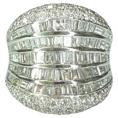 18k Baguetteschliff Diamant Breite Band Ring