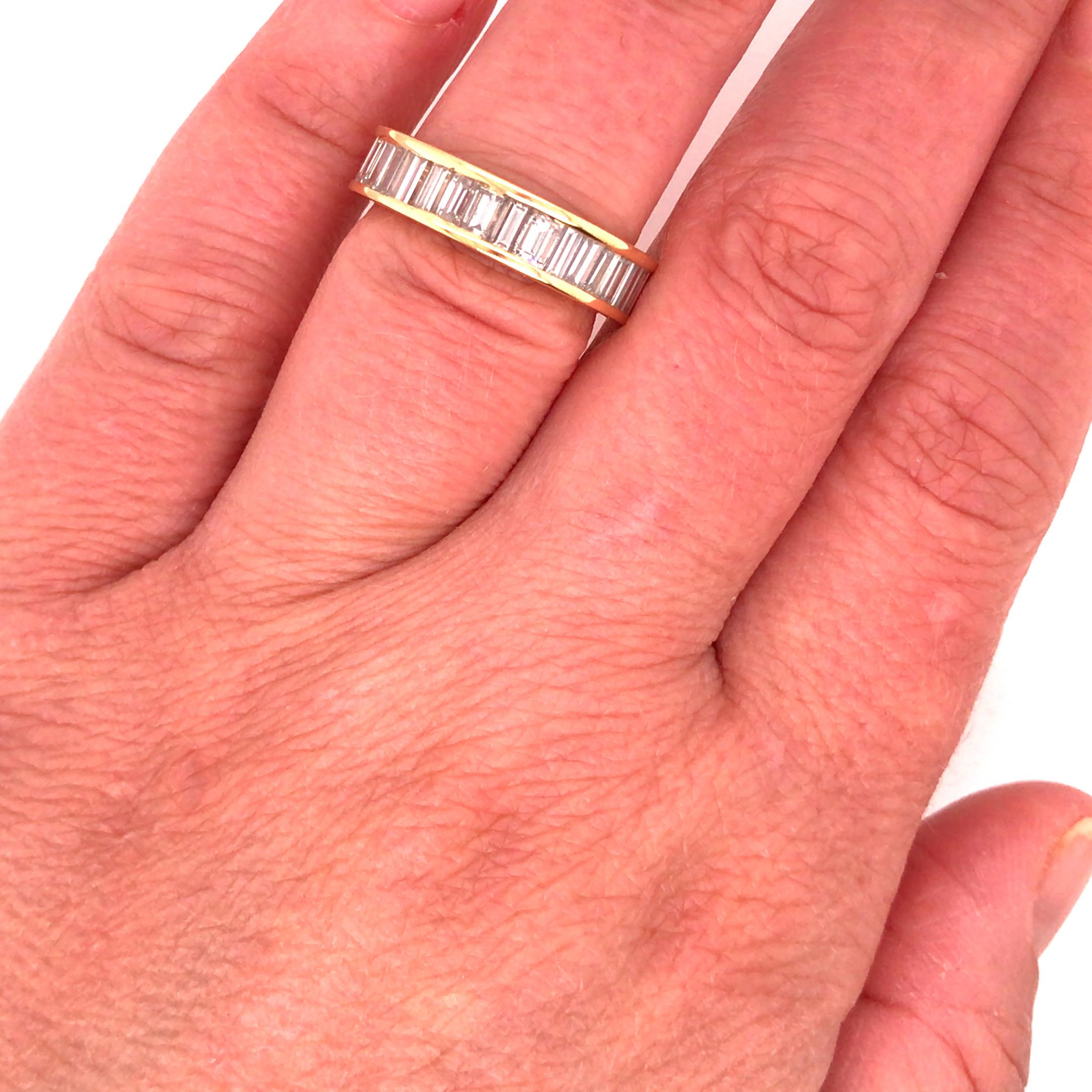 Women's 18K Baguette Diamond Eternity Band Yellow Gold